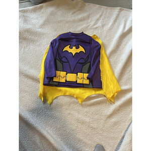 Lego Batgirl Halloween Costume Girls Sz7-8 Yellow Cape Purple No Mask